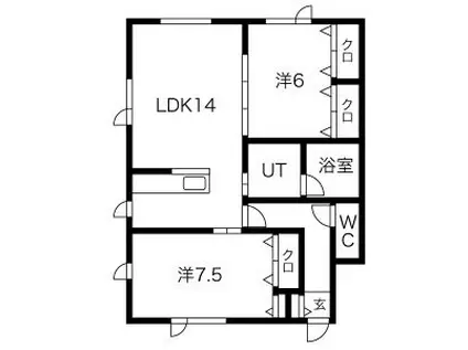 アリエス03(2LDK/1階)の間取り写真