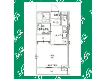 インセクト(1K/1階)の間取り写真