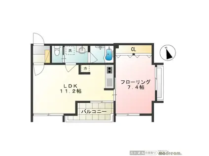 ハイムはなみずき(1LDK/3階)の間取り写真