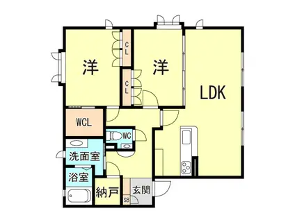 DAIKENN武庫之荘オスト(2LDK/2階)の間取り写真