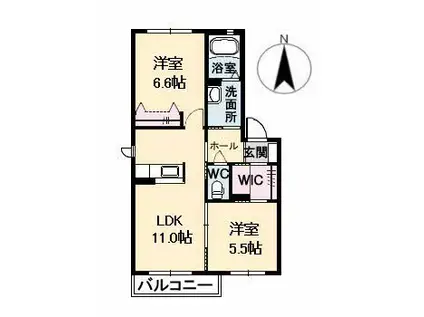 マリアローザ(2LDK/1階)の間取り写真