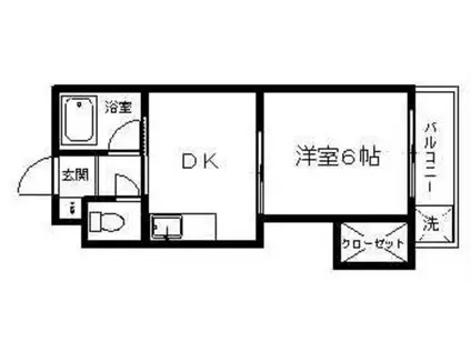 プレジデントハウスII(1DK/3階)の間取り写真