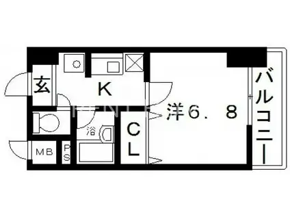 シティーヴェローナ(1K/7階)の間取り写真