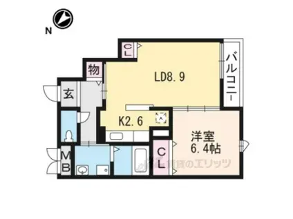 フェリス(1LDK/3階)の間取り写真