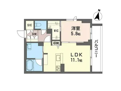 モハ セレーノ(1LDK/1階)の間取り写真