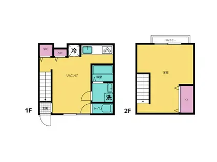 船大工町戸建て(1LDK/1階)の間取り写真