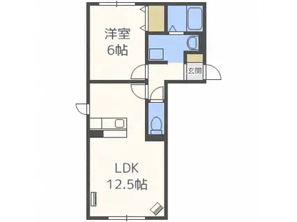 コモドNII(1LDK/2階)の間取り写真