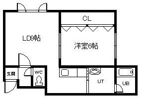 THIS 6・5(1LDK/2階)の間取り写真