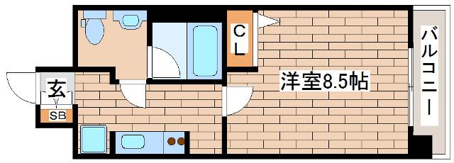 アドバンス三宮Vソレイユ(1K/8階)の間取り写真