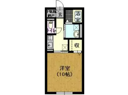 ピースフル・ソファレ(1K/1階)の間取り写真