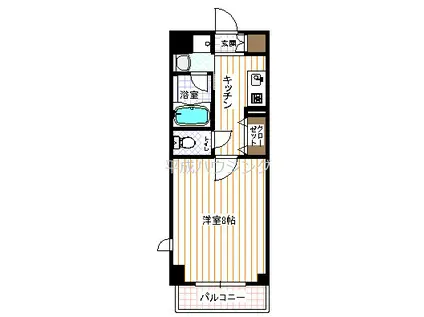 ヴィラコート保立(1K/1階)の間取り写真