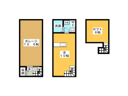 アーバンガレージ(ワンルーム/1階)の間取り写真