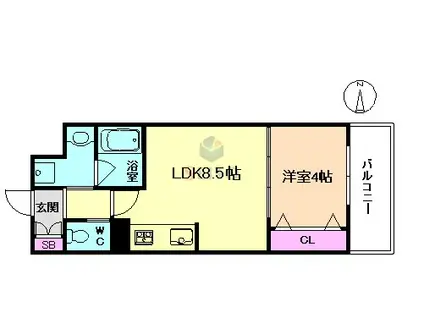 レスポワール正喜(1LDK/7階)の間取り写真