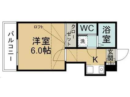 のあハイツ(1K/2階)の間取り写真