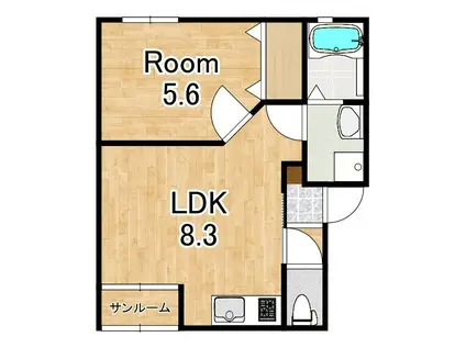 エクラス瀬田(1LDK/1階)の間取り写真