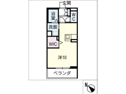 クレールエスパシオ(ワンルーム/3階)の間取り写真