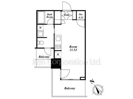 THE ROPPONGI TOKYO SUPERIOR RESIDE(ワンルーム/9階)の間取り写真