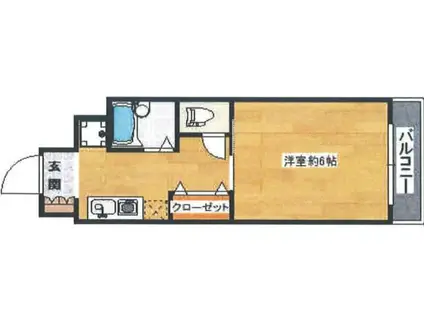 スカイ松屋町(1K/8階)の間取り写真