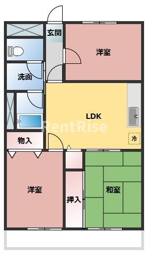 大宮セントラルマンション(3LDK/6階)の間取り写真