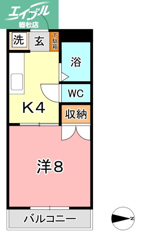 クリスタルハイツ(1K/3階)の間取り写真