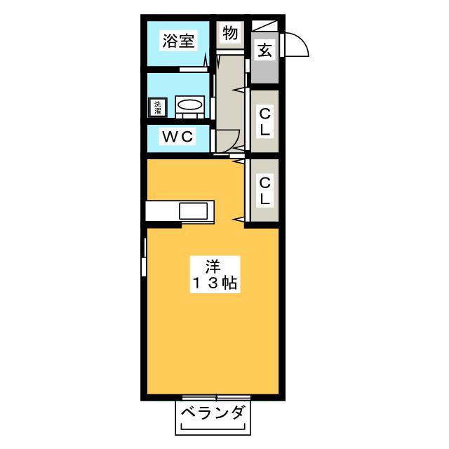 イーグルスKTV(ワンルーム/2階)の間取り写真