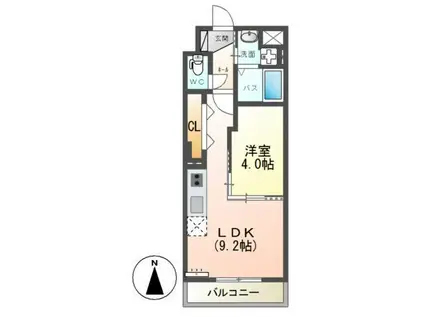 アーバンプレイス(1LDK/1階)の間取り写真