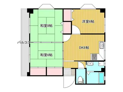 ハイアットヒルズ(3DK/3階)の間取り写真