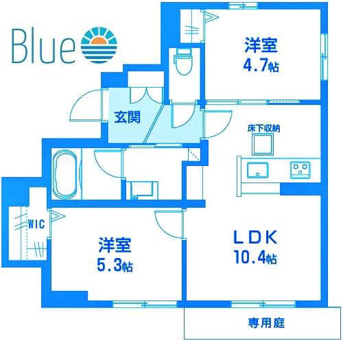 クレドール江ノ島(2LDK/1階)の間取り写真