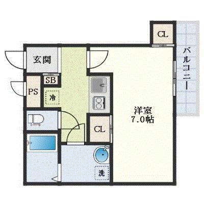 AILE柴島(1K/3階)の間取り写真