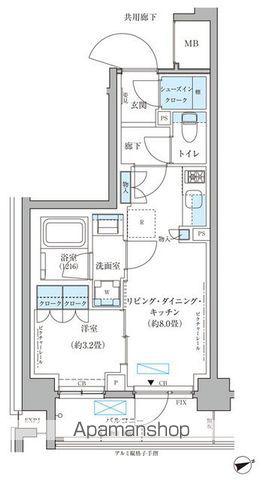 パークアクシス文京本郷(1LDK/3階)の間取り写真
