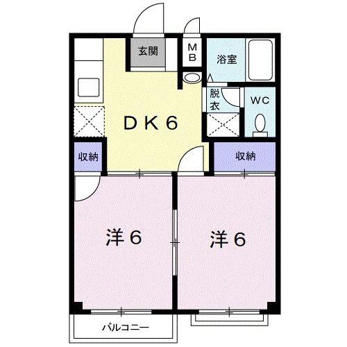 エルハイツKOYAII(2DK/2階)の間取り写真