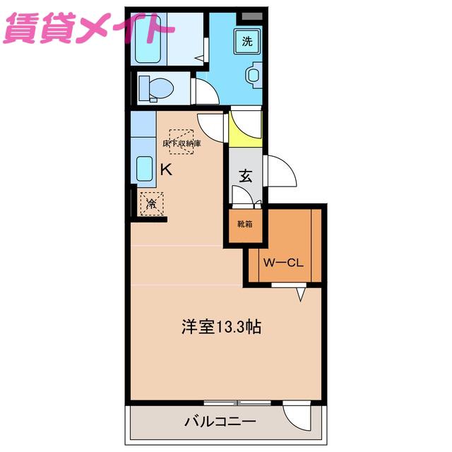 エレガンシア(ワンルーム/1階)の間取り写真