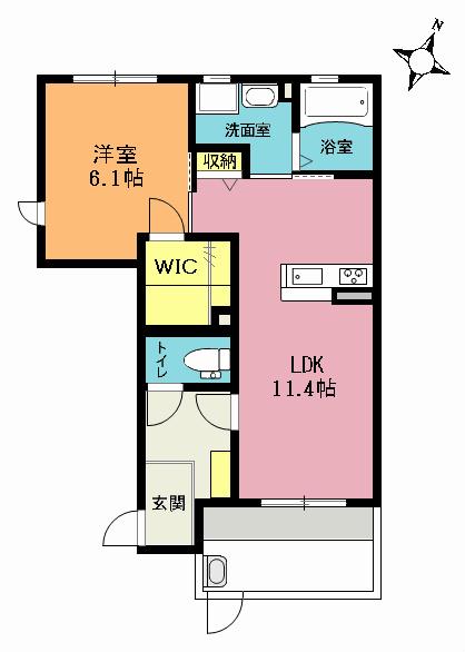 SHMオーキッツ(1LDK/1階)の間取り写真