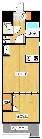 みついビル(1LDK/3階)の間取り写真