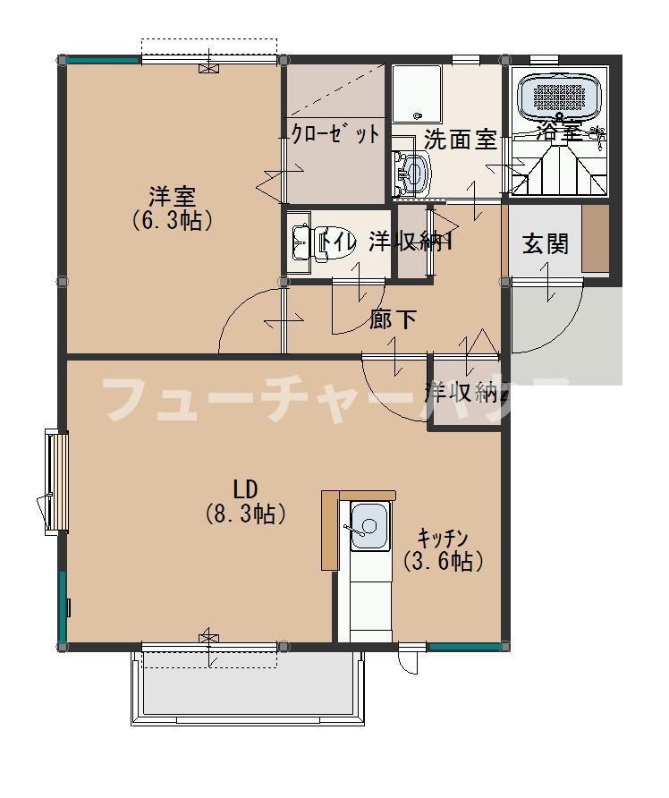 フレシール大塚A(1LDK/1階)の間取り写真