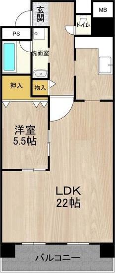 テンフォーティー(1LDK/2階)の間取り写真