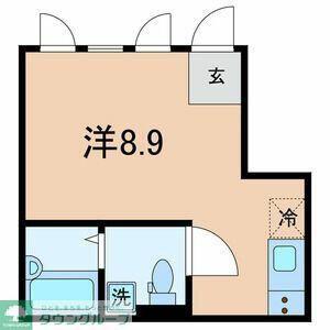 キュエル用賀II(ワンルーム/1階)の間取り写真