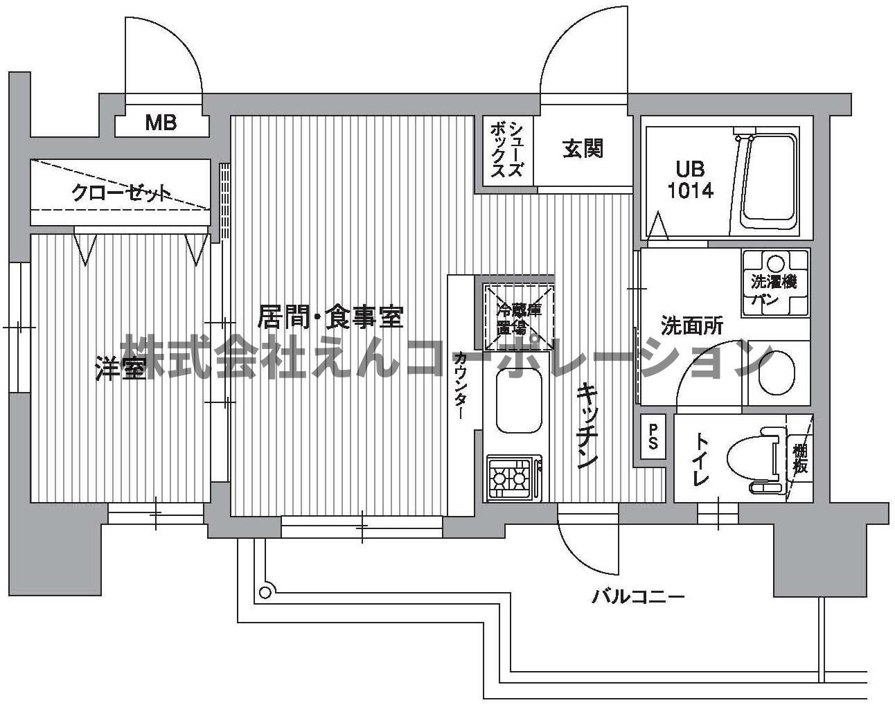 エンクレスト平尾II(1LDK/8階)の間取り写真