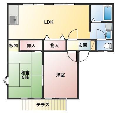ファミールハピネス(2LDK/1階)の間取り写真