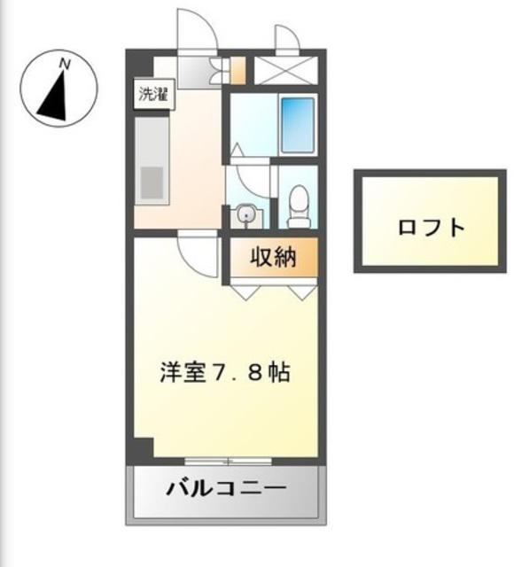 ラヴィーナ弐番館(1K/2階)の間取り写真