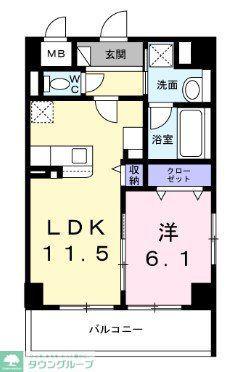 YS STATE 天王台(1LDK/7階)の間取り写真