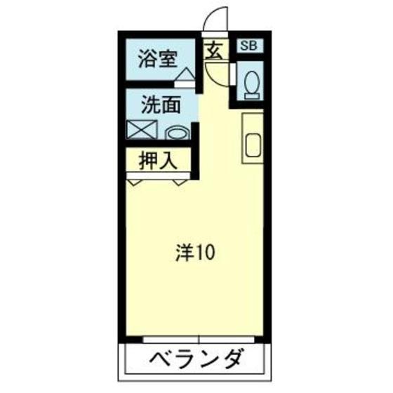 ウィング花園B棟(ワンルーム/3階)の間取り写真