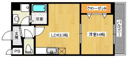 アクティブオクダ(1LDK/1階)の間取り写真
