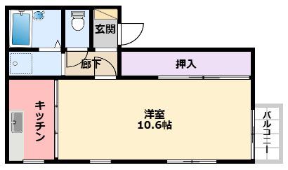 クライネブルーメ(2K/1階)の間取り写真