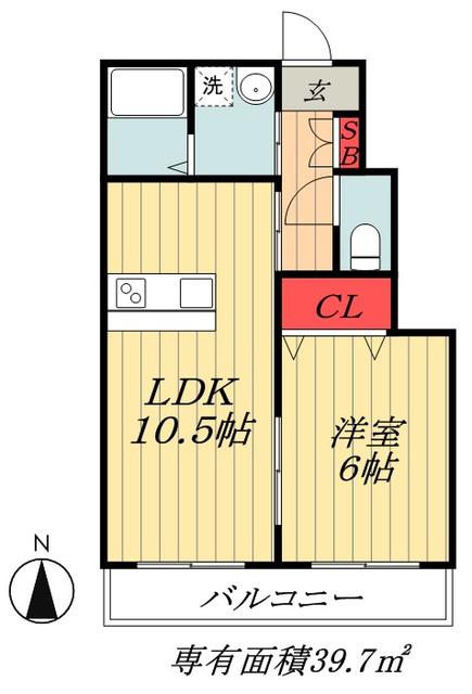 コンフォール(1LDK/1階)の間取り写真