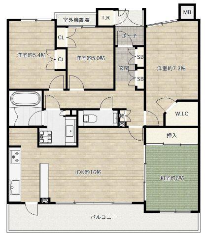 ネバーランド箕面潤水館(4LDK/6階)の間取り写真
