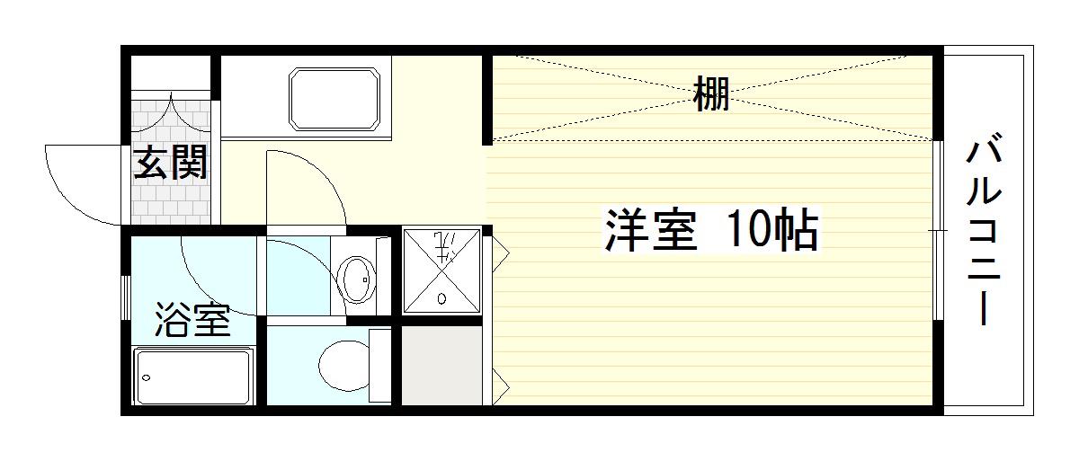 ペガサスII(ワンルーム/3階)の間取り写真