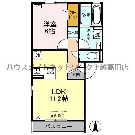 アネシス駅南(1LDK/2階)の間取り写真