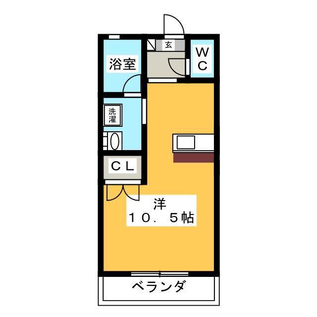 ソレイユ(ワンルーム/1階)の間取り写真