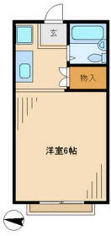 ハイツエスポワール2(1K/1階)の間取り写真